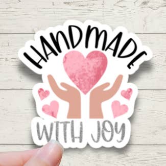 Handmade With Joy - Small Business Packaging Stickers for wholesale by Forest Crafts