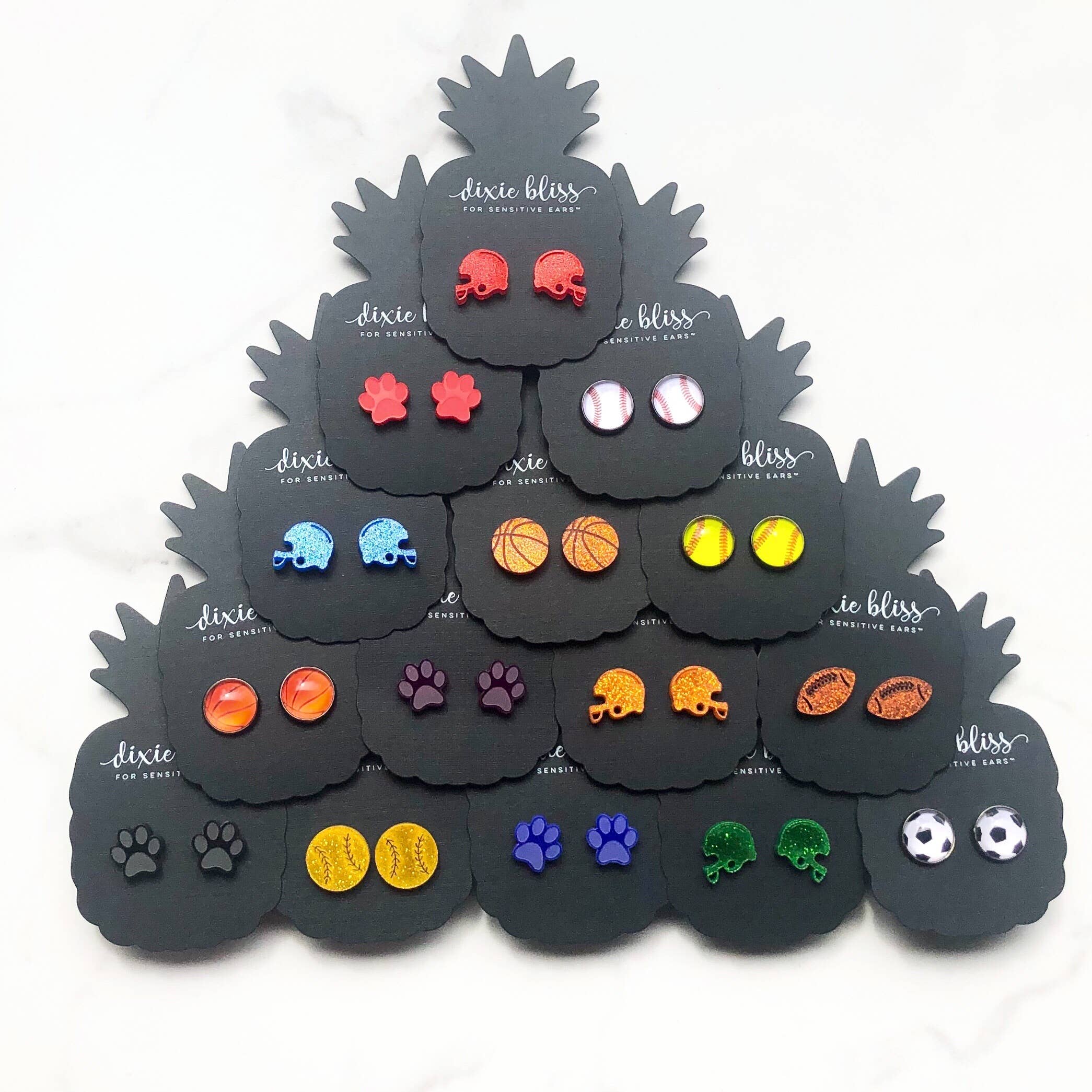 Dixie Bliss - Wholesale Stud/Post Earrings - Football Helmets Sport Team - 8 colors4