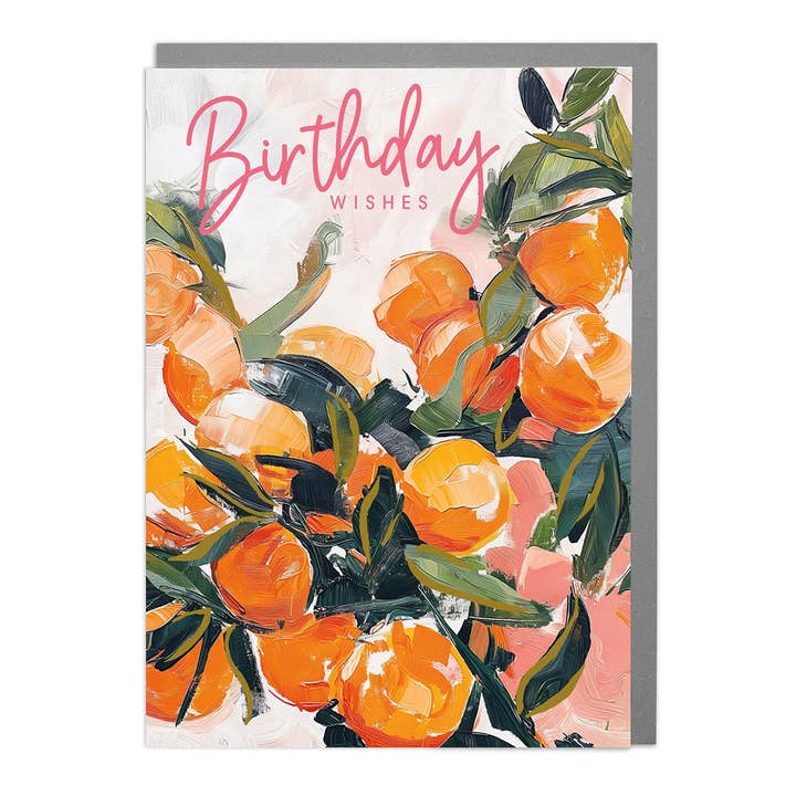 Abstract Oranges Birthday Card by Lola Design for wholesale by Lola Design Ltd