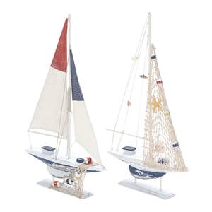 Row Boat Fishing Skiff Tender Dinghy Oars Wooden Painted Christmas Tree  Ornament