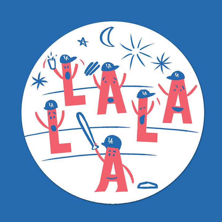 Los Angeles Baseball World Series Champions Sticker for wholesale by Ruby Sneakers Studio