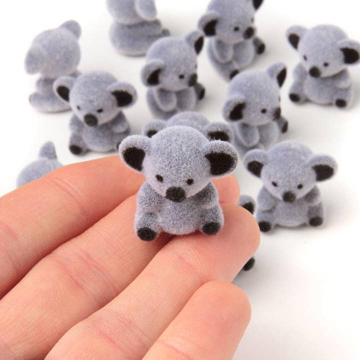 Factory Direct Craft - Wholesale Decorative tabletop object - 1" Miniature Flocked Baby Koala Bears (Bag of 12)2