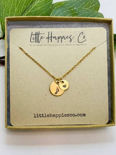 Tiny Music Note Necklace - Dainty Music Note Pendant - Gift for wholesale by Little Happies Co