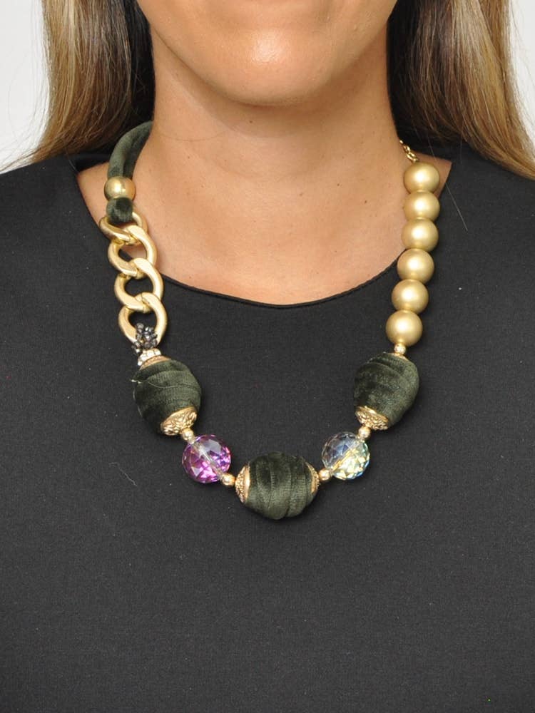 Victoria Moda - Wholesale Beaded/Pearl Necklace - Links And Balls Short Necklace2