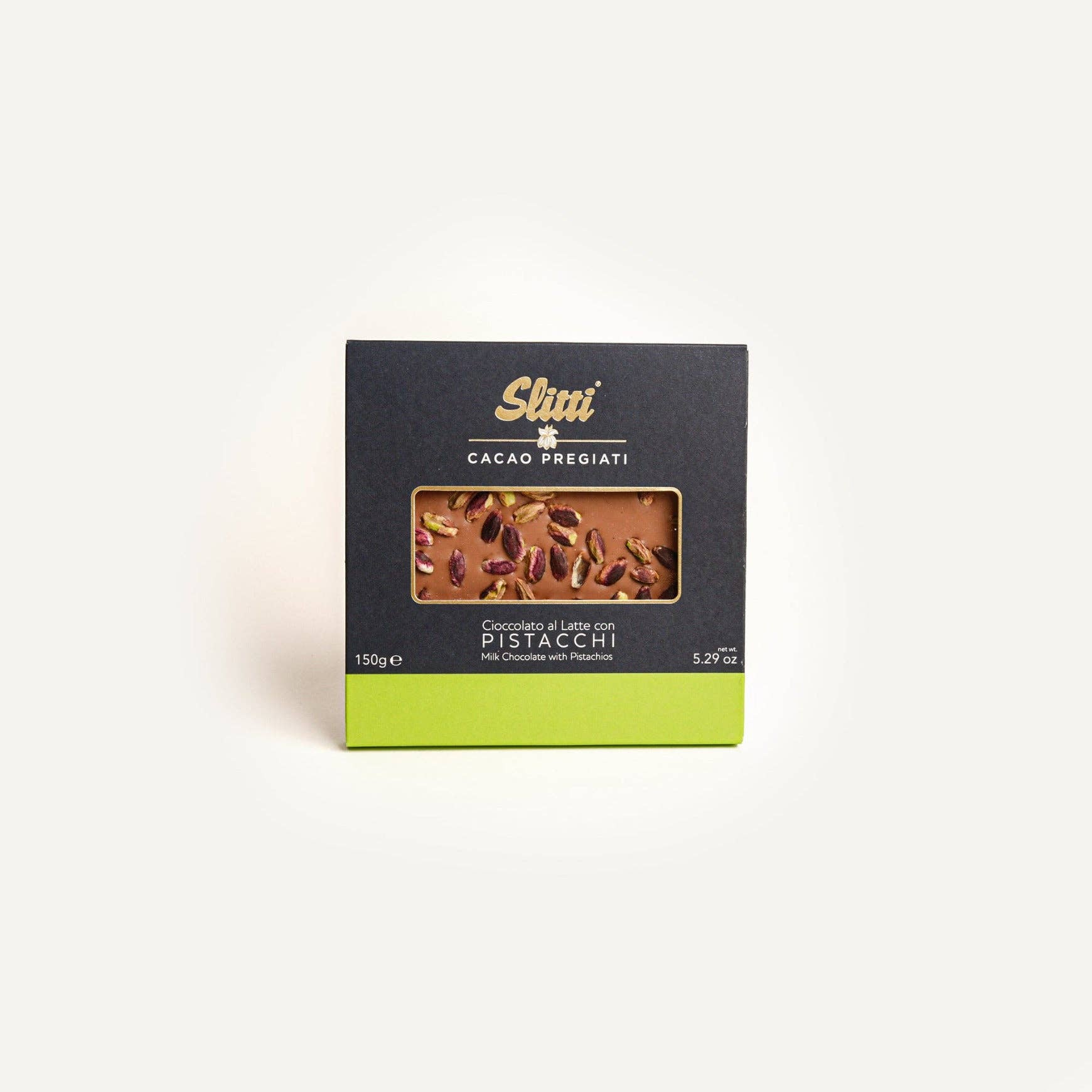 Slitti Experience SRL - Wholesale Chocolate - Milk Chocolate Cake with Bronte Pistachios