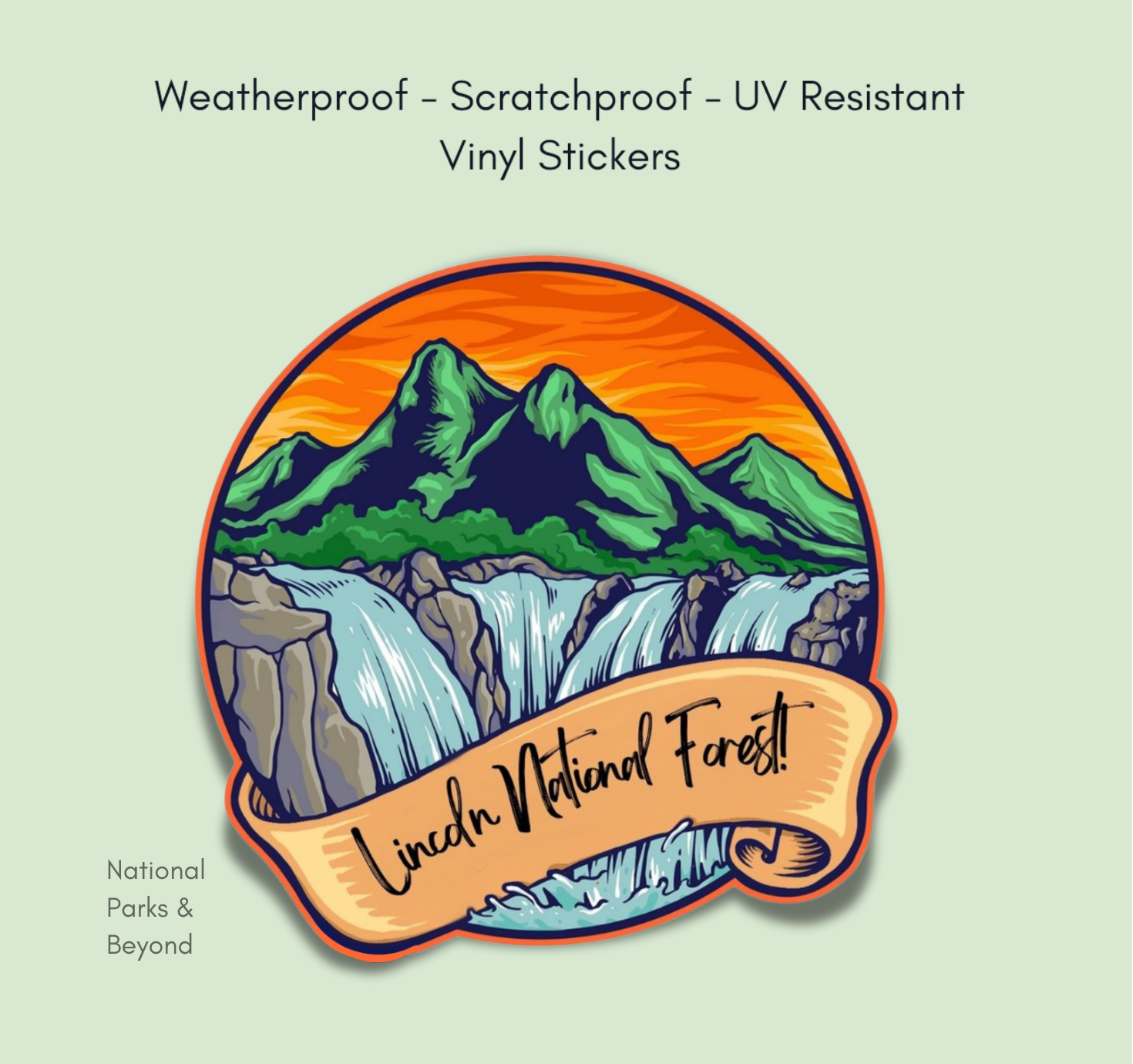 National Parks and Beyond - Wholesale Sticker - Hike Yeah! Round Diecut Vinyl Sticker1