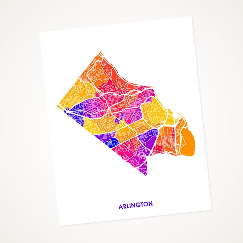 Juanita's Adventures - Wholesale Art Print - Juanitas Arlington Map Print7