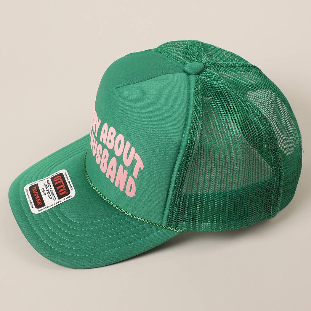 Fashion City - Wholesale Trucker Hat - Unisex - Sorry About My Wife / Husband Text Mesh Back Trucker Hat10