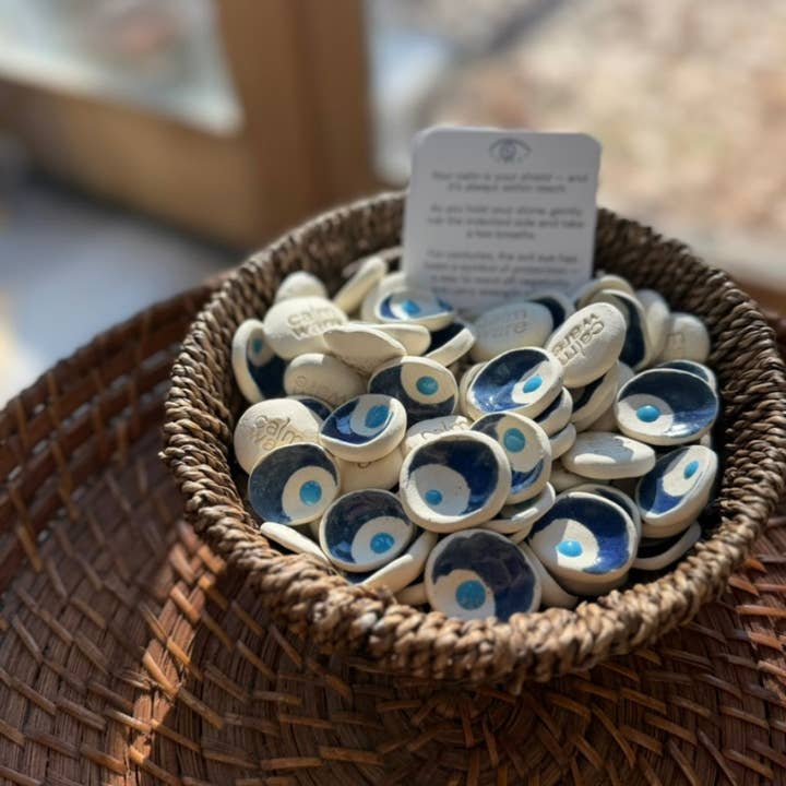 Calmware - Wholesale Spiritual Stone/Crystal - Evil Eye Worry Stones – Protection & Grounding 2