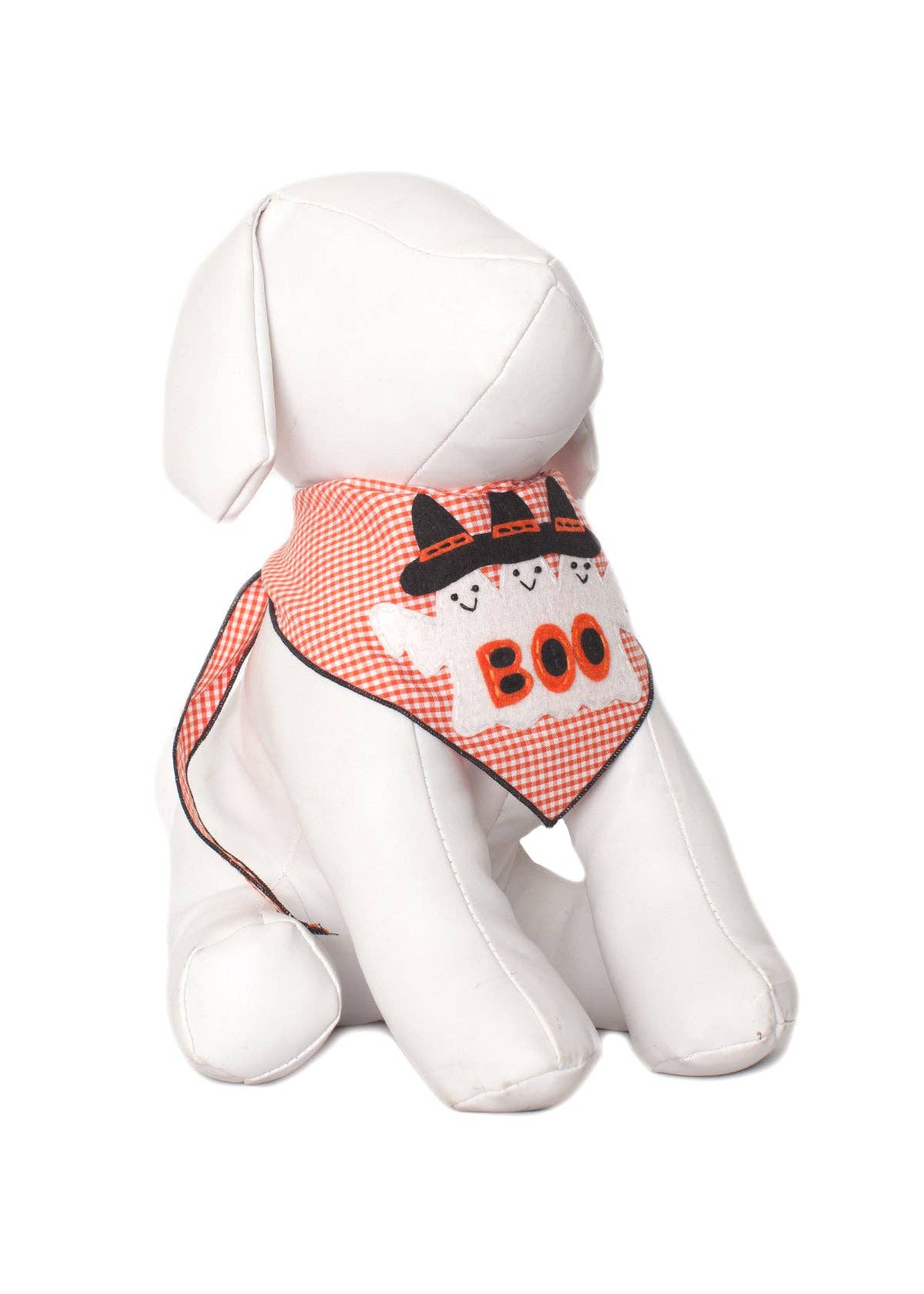 Orange 3 Ghosts Boo Dog Bandana Fun Halloween Pet Accessory for wholesale on Faire2