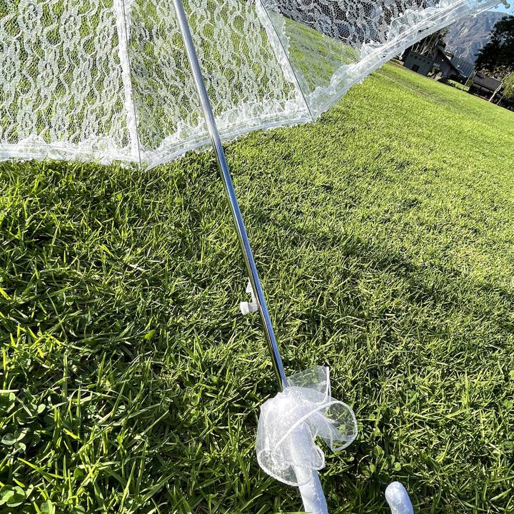 Floris Linens - Wholesale Umbrella – Women's - Rimmed White Lace Parasol3