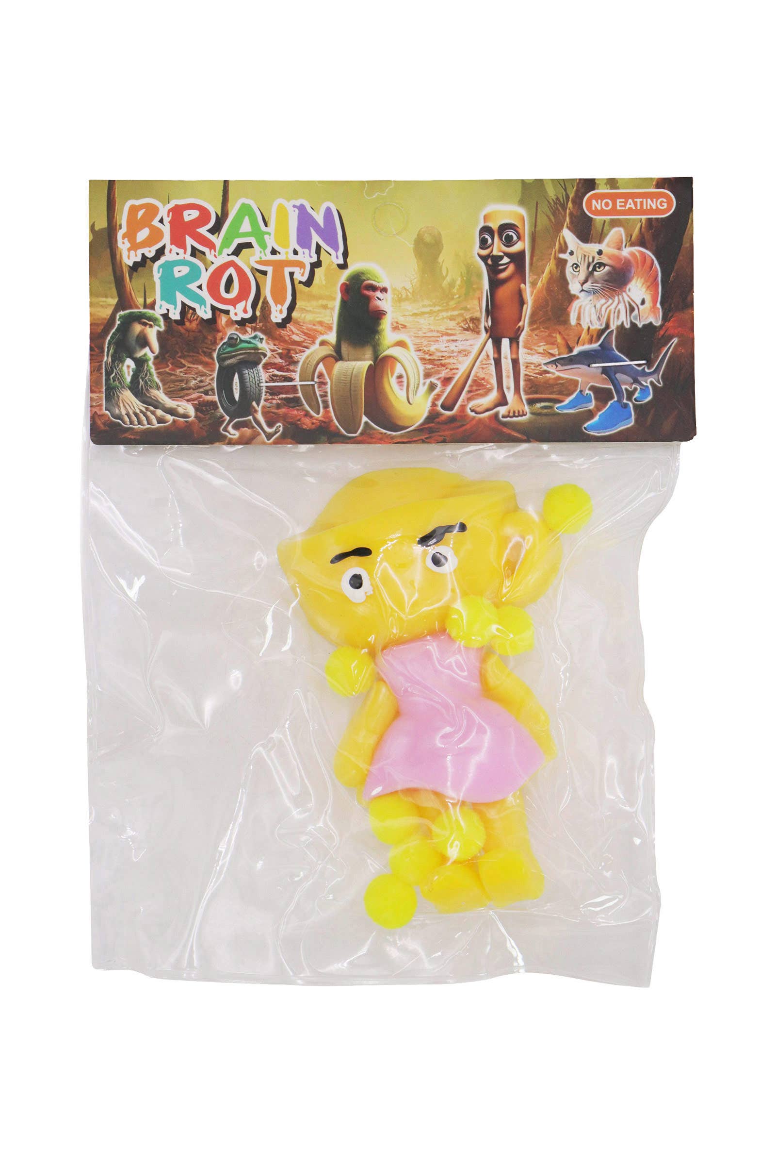 ASSORTED Brain Rot Memes Mochi Pom Pom Squishy Bag - 16 pcs for wholesale on Faire7