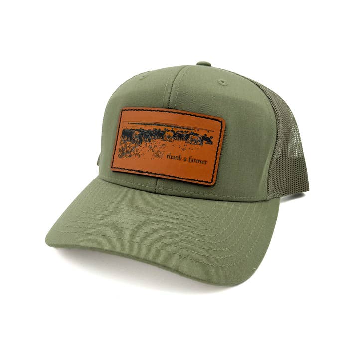 Thank a Farmer Patch Mid-Profile Trucker Snapback Hat for wholesale by Sage & Soil