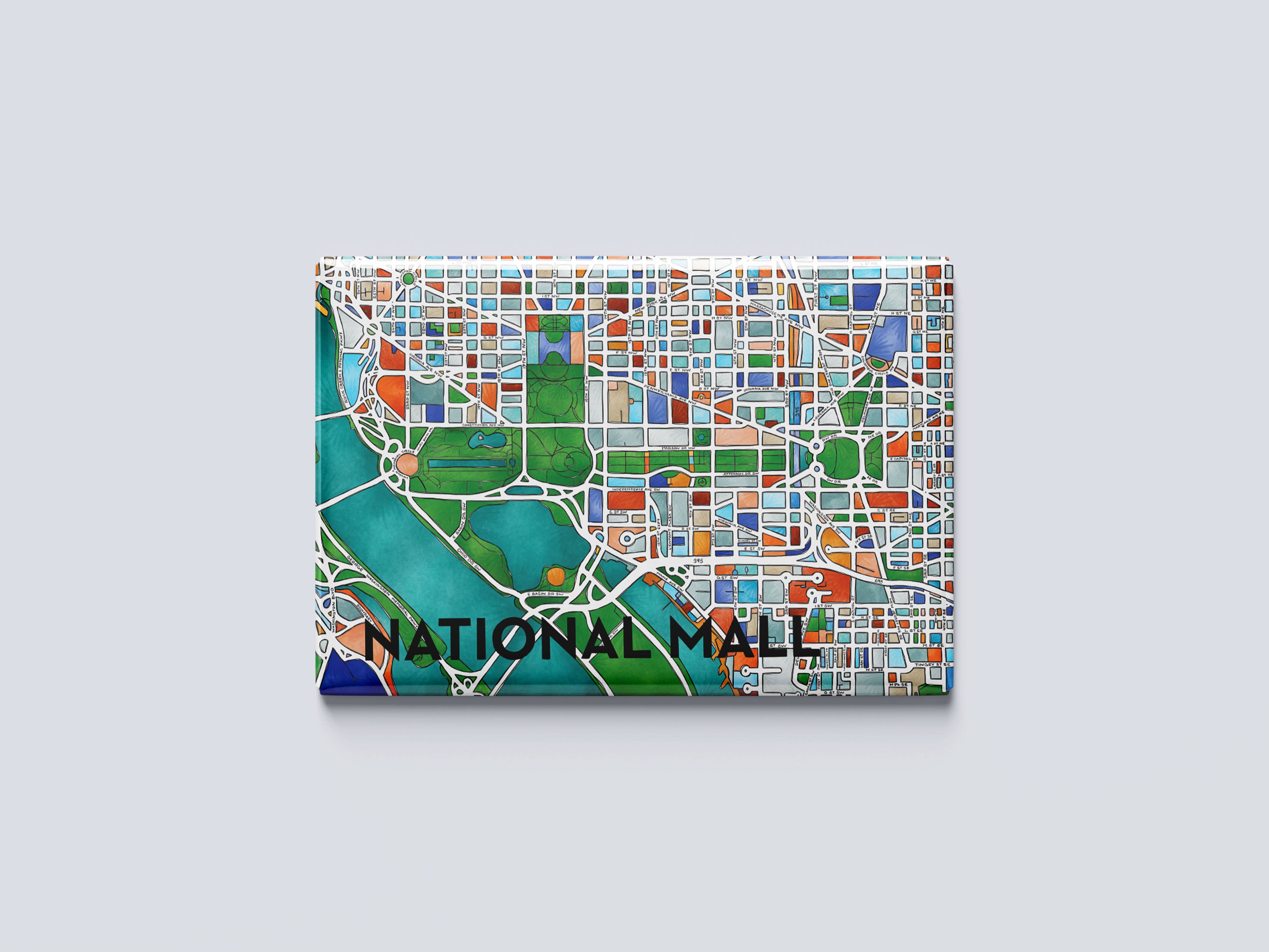 Terratorie Maps + Goods - Vendita all'ingrosso Calamite - Magnete con mappa del National Mall, DC