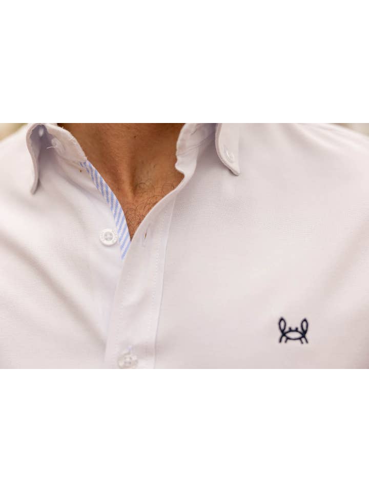 Custi Mikelo - Vente Chemise à col boutonné – homme - Chemise Unie Oxford Blanche | Ronda