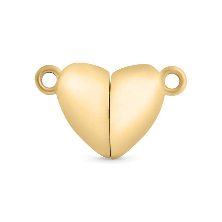 WJW - Wholesale Clasp - 18K Gold PVD Stainless Steel Heart Magnetic Clasp 1