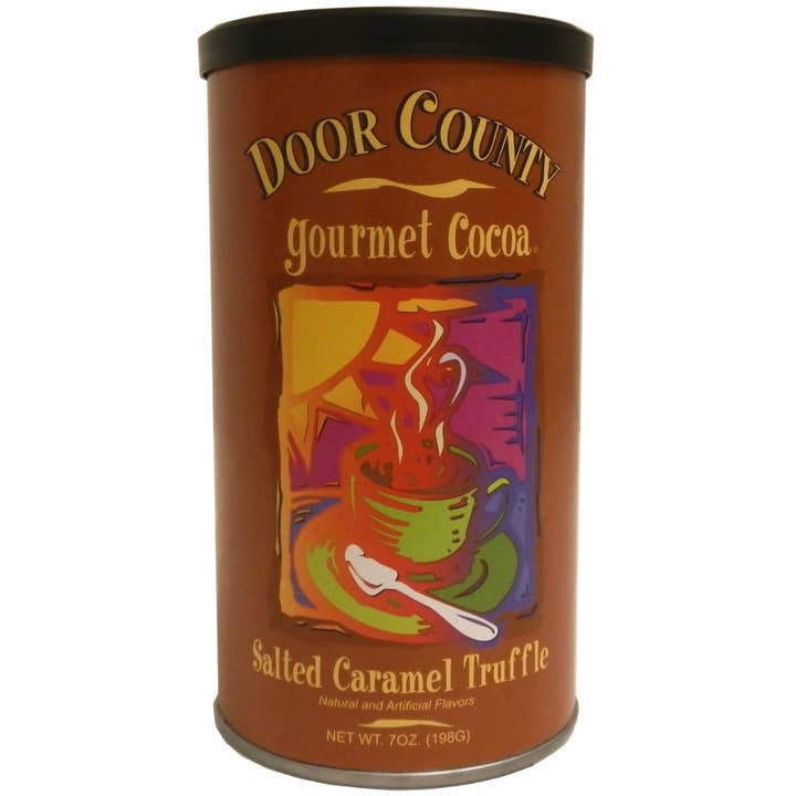 Door County Coffee - Wholesale Hot Cocoa Mix/Kit - Door County Salted Caramel Truffle Gourmet Hot Cocoa 7oz Tin