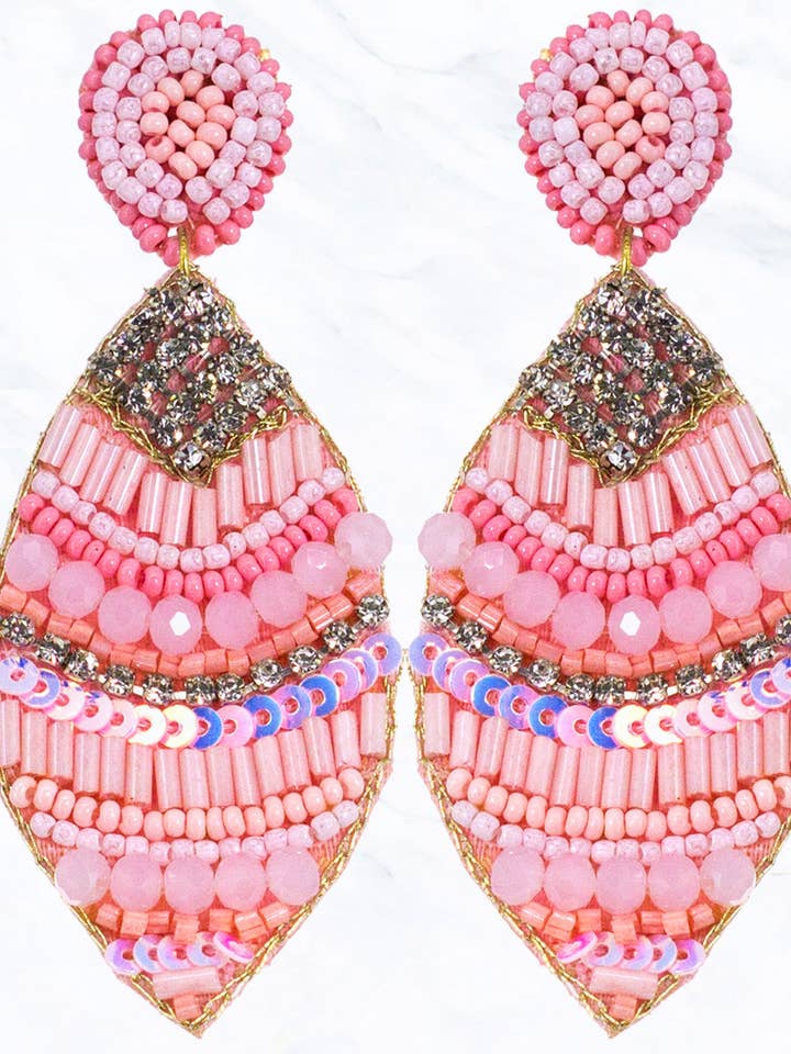 Oval Multi Sarape Beaded Earrings for wholesale by Suzie Q USA