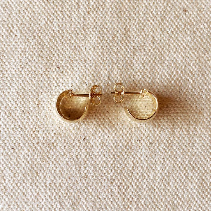 GoldFi - Wholesale Stud/Post Earrings - 18k Gold Filled Half Open Stud Earrings