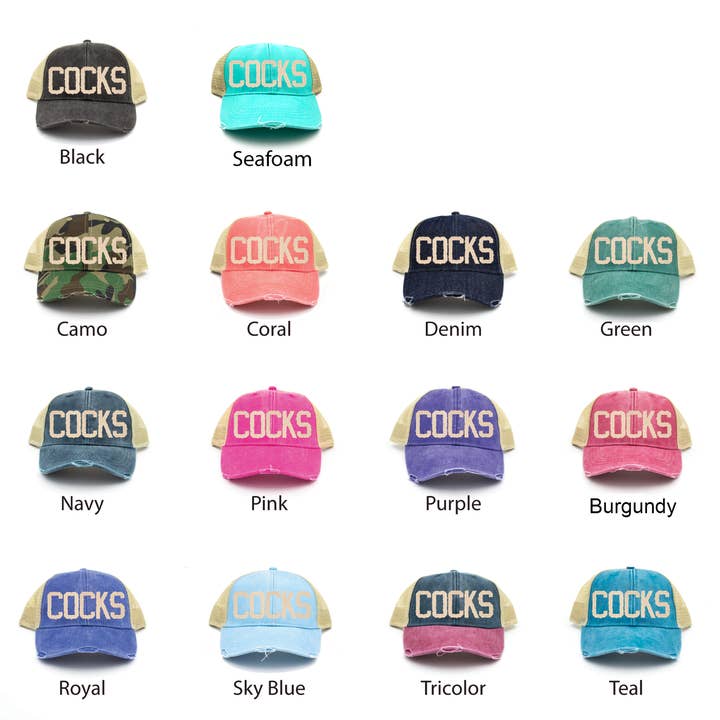 Chapeaux de camionneur COCKS pour la vente par Cotton Mule