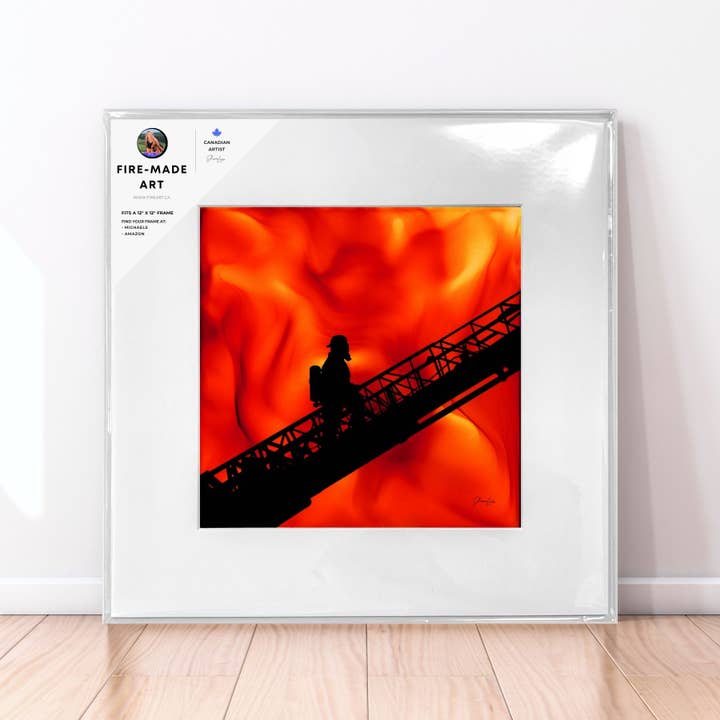 Gedreven door moed | Fire-made Firefighter Art Print voor wholesale door Fire-Made Art