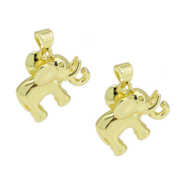 BestBeads&Beyond - Wholesale Individual Charm/Pendant - 3D Gold Elephant Charm, Sku#LK9090