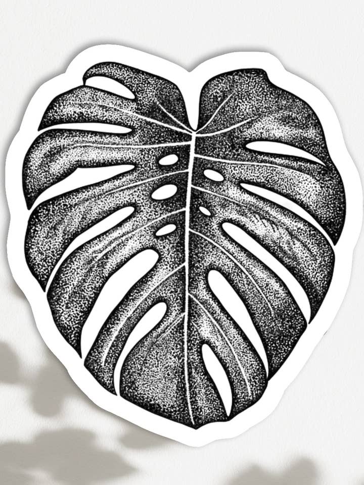 Monstera Leaf Vinyl Sticker for wholesale by Lupine & Lead