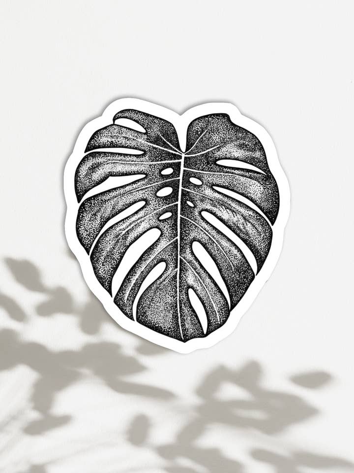 Monstera Leaf Vinyl Sticker for wholesale by Lupine & Lead