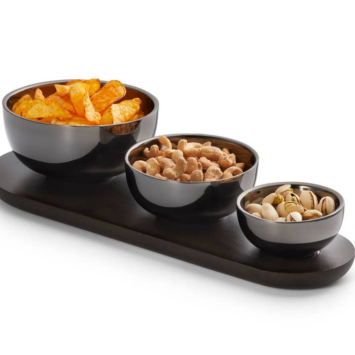 Trio Bowl Trio With Wooden Tray für den Großhandel von Philippi GmbH