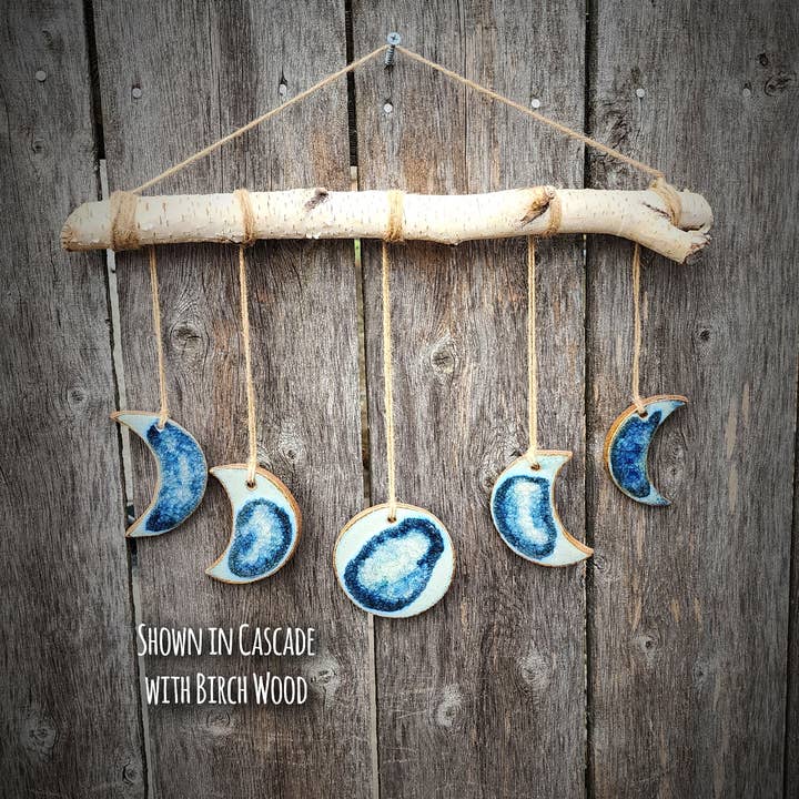 Dock 6 Pottery - Wholesale Wall Accent - Moon Phase Wall Hanging, Handmade Birch Wood Boho Decor4