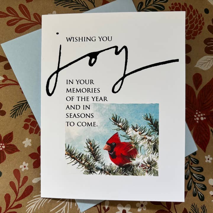 Karen Ritz Cards - Wholesale Season's Greetings Card - Cardinal Joy Holiday Notecard2