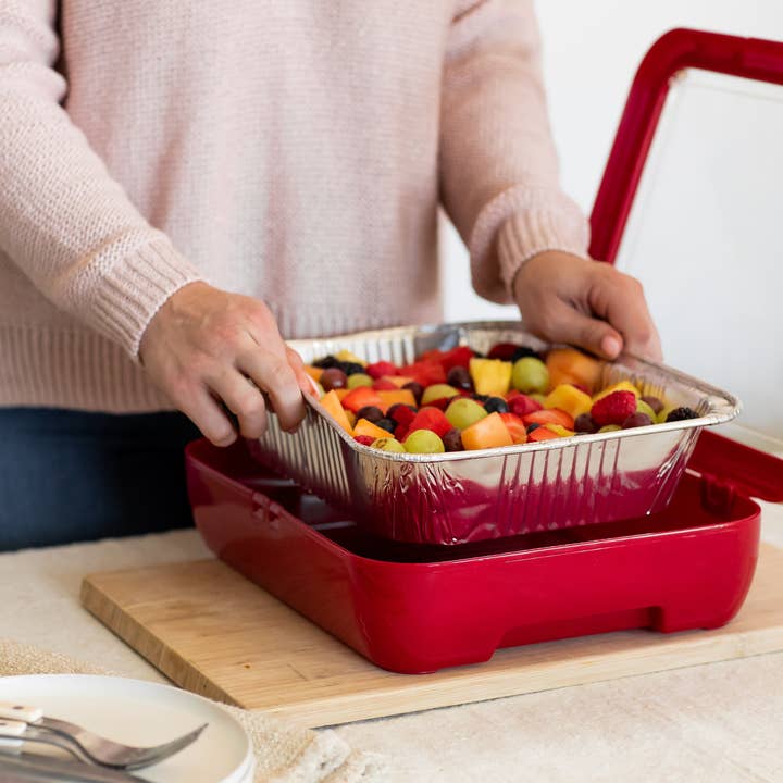 Fancy Panz - Wholesale Serving Tray - Classic Set - Pan Frame w/ Lid & Serving Spoon - Red