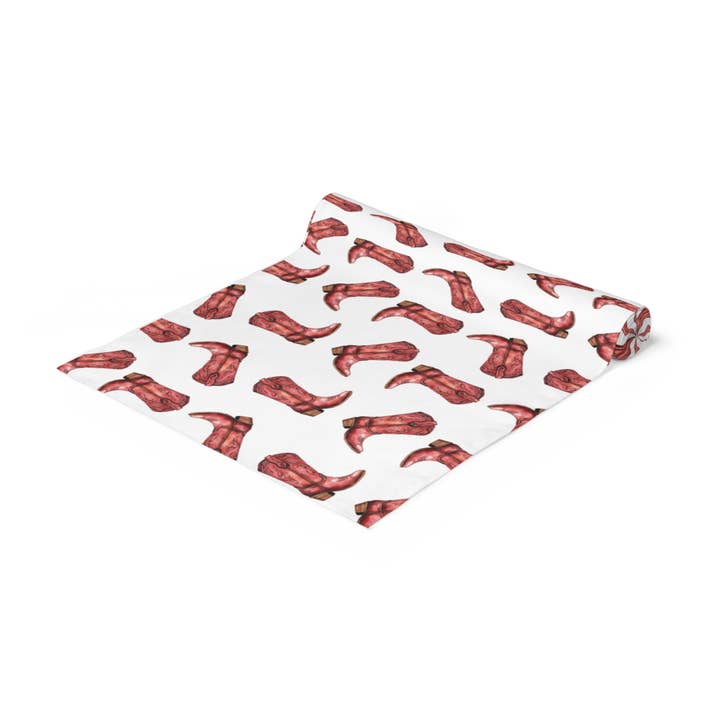 Pink Cowboy Boots Paper Table Runner for wholesale by Hey Y'all Party