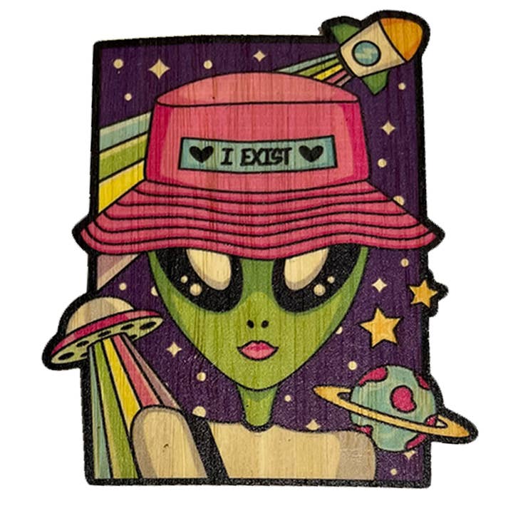 Alien, ich existiere für den Großhandel von Bamboo Wood Stickers
