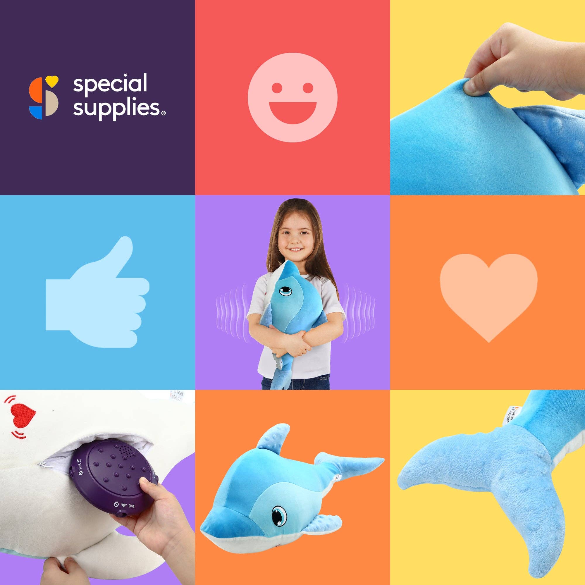 Special Supplies - Wholesale Pillow/Cushion - Kids & Baby - Sensory Vibrating Pillow-Whale6