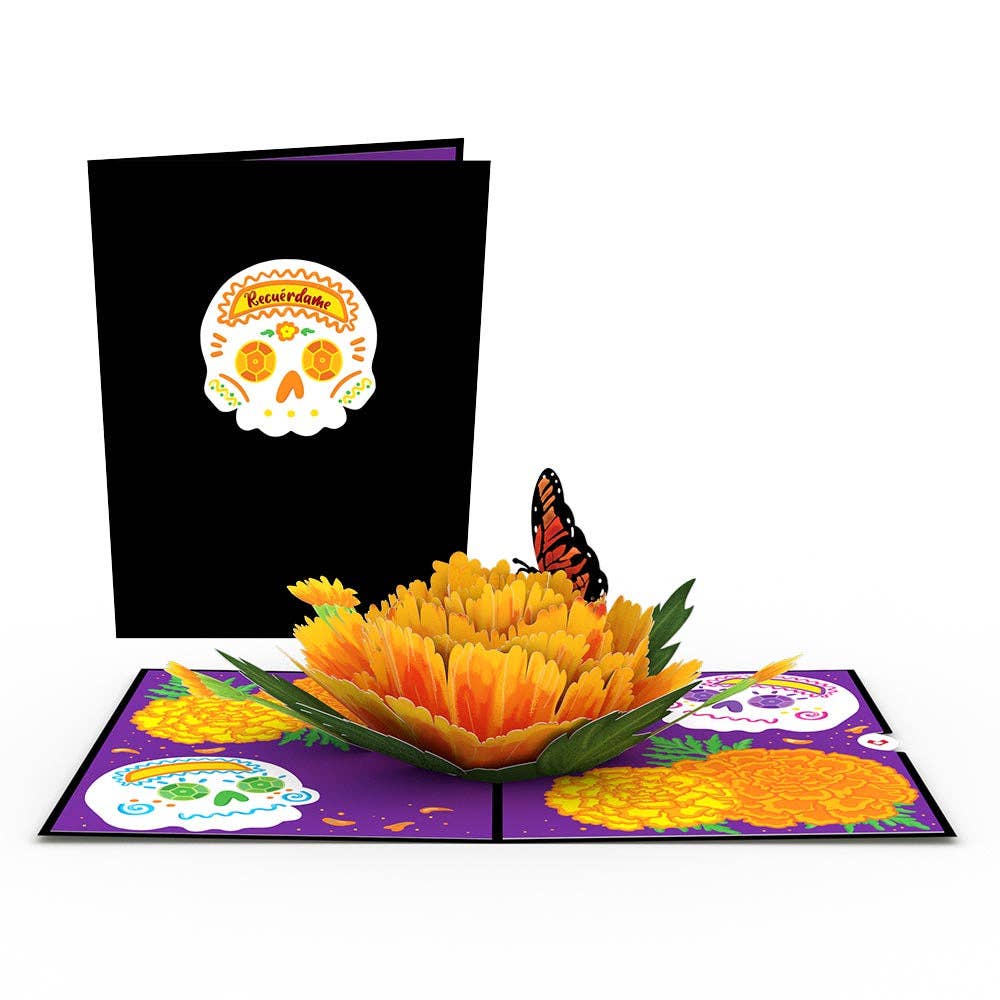 Lovepop Cards - Wholesale Religious Card - Día de los Muertos Marigold 5''x7'' Card, Pop-Up Cards4
