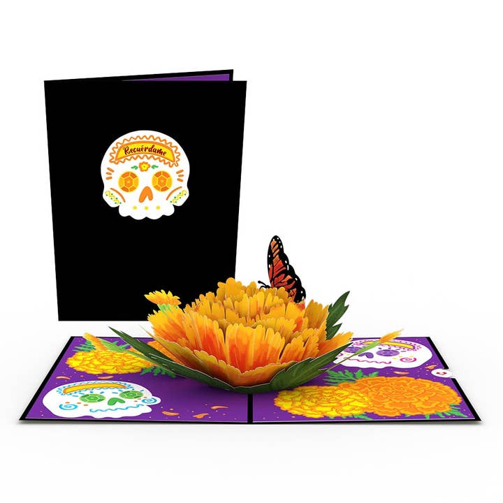 Lovepop Cards - Wholesale Religious Card - Día de los Muertos Marigold 5''x7'' Card, Pop-Up Cards4