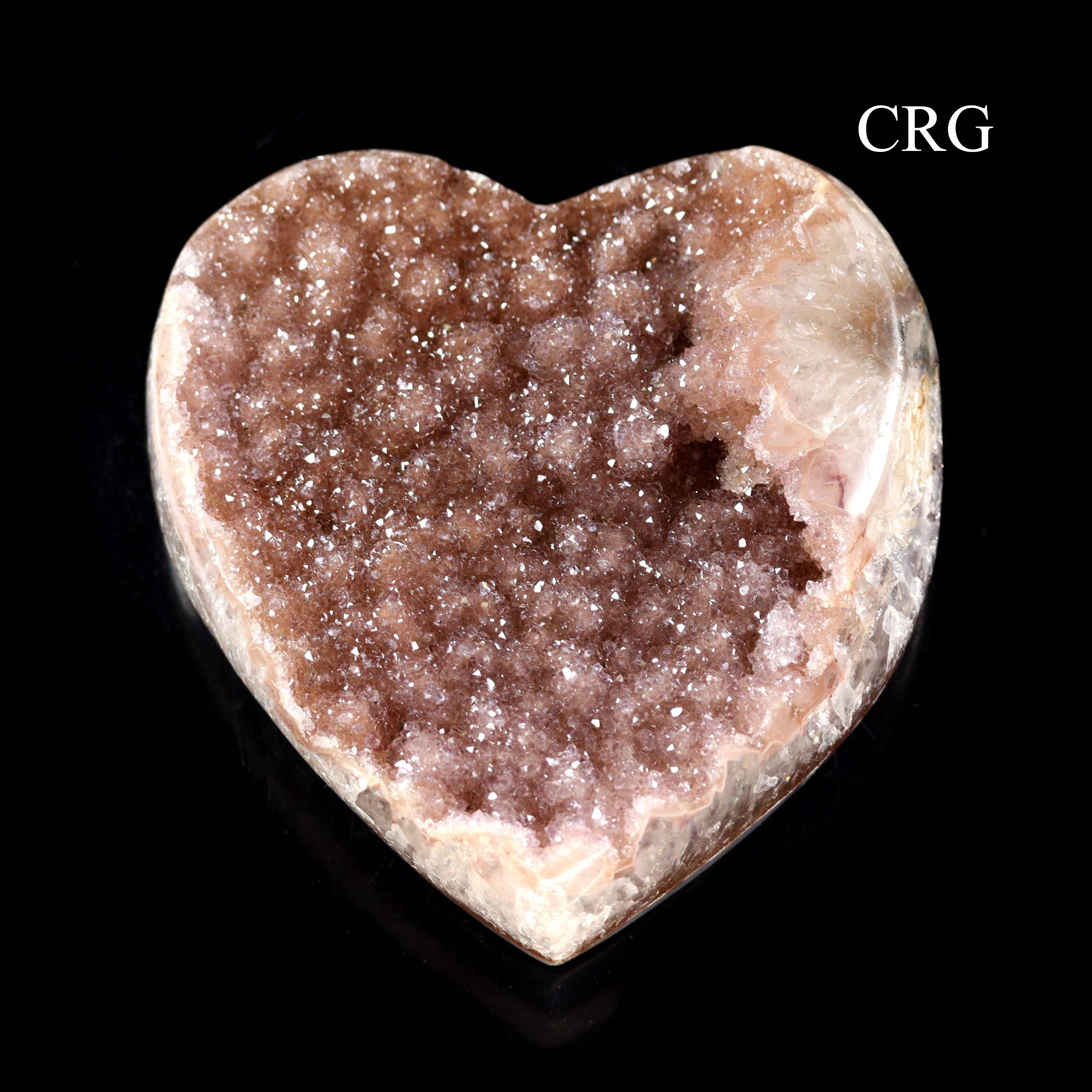 Crystal River Gems LLC – wholesale Spiritual stone/crystal – 1 Kilo lot Amethyst Druzy Heart Polished Edges 250-500 g avg Wholesale Bulk2
