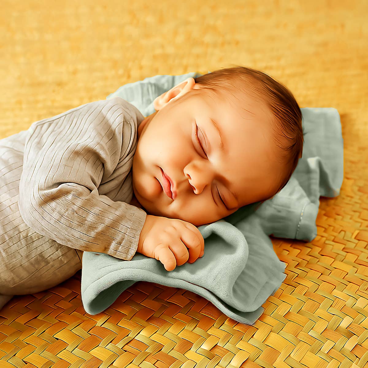 PAPATE – Großhandel Pucktuch – Baby – Bio-Baumwoll-Pucksäcke – Grün, 2er-Pack1