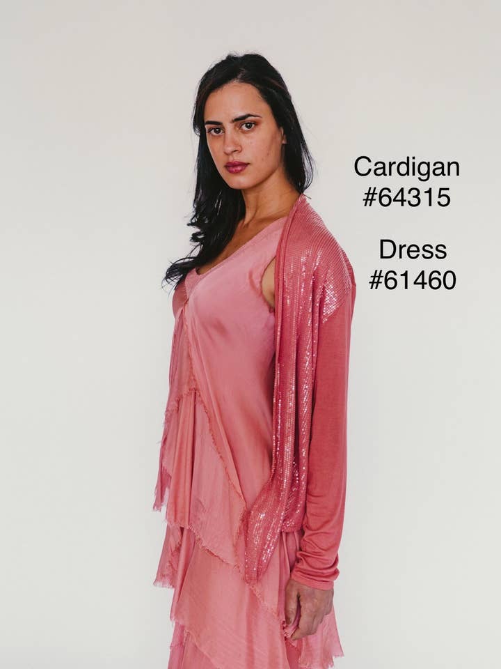 Women's Maxi Silk Sequin V-Neck Dress, Sleeveless for wholesale by Dance in Paris