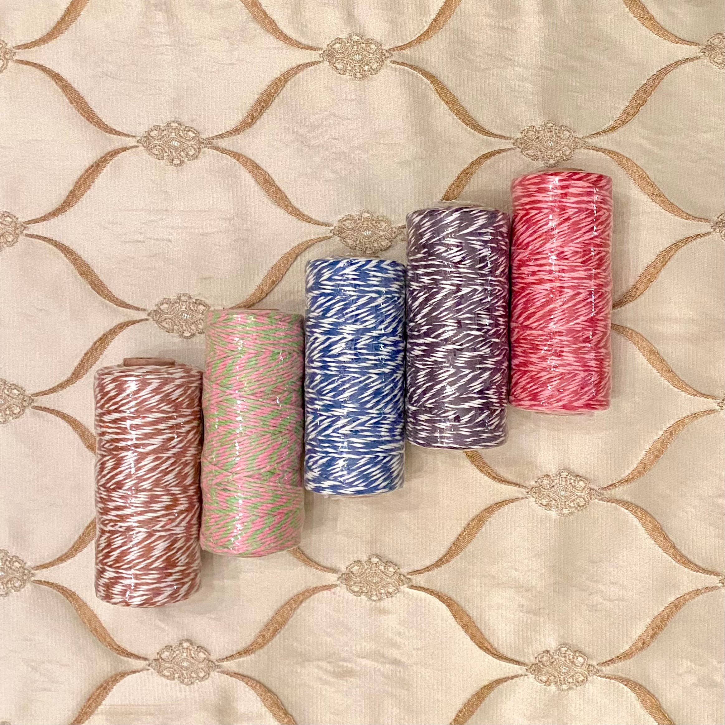 ByHome - Vente Ruban – emballage cadeau - Corde d'emballage bicolore pour cadeaux, 100 yards, 5 styles4