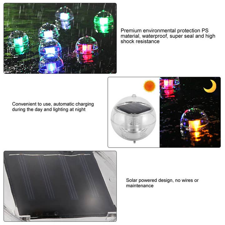 BARSUPPLY – wholesale Outdoor/lawn light – 2-Pack Floating Solar Color Changing Lamps for Pool, Garden