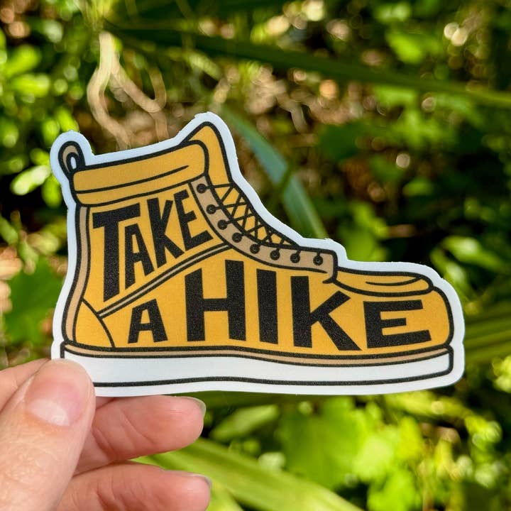 Botte de randonnée Take a Hike | Autocollant en vinyle imperméable de 2,5 po pour la vente par Wild Rooster Trading Co.