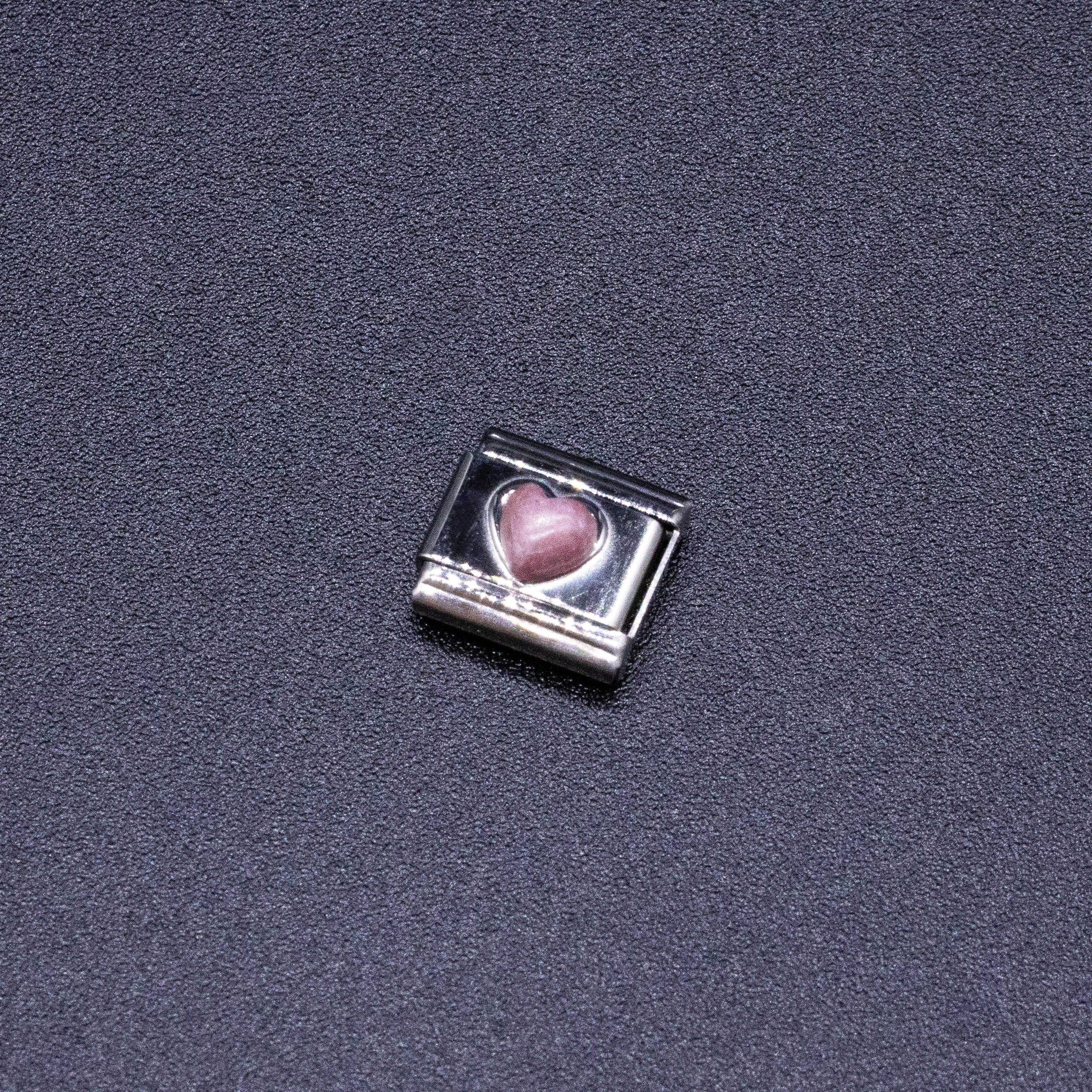 Natalia - Vente Breloques/médailles personnalisées - Breloques de bracelet à breloques italien - Maillons cœur en pierre précieuse1