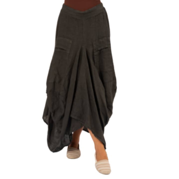 VeraMay - Wholesale Skirt – Women’s - 6429 Grigio Vera May Italian Linen Skirt