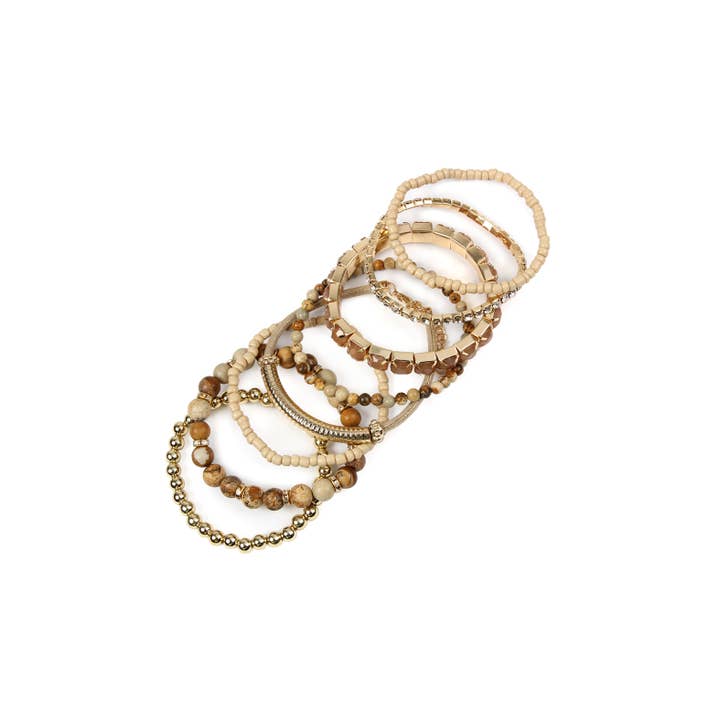 MYS Wholesale Inc - Wholesale Beaded Bracelet - Regular Size Stack-able Beads Bracelet Set14