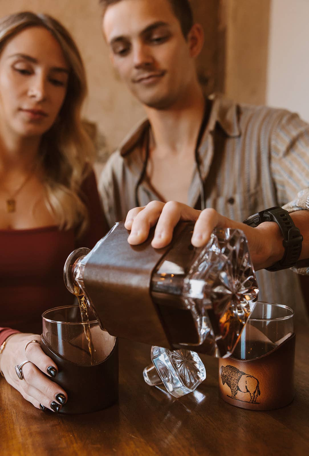 Lindy Leather - Wholesale Decanter - Custom Leather Decanter2