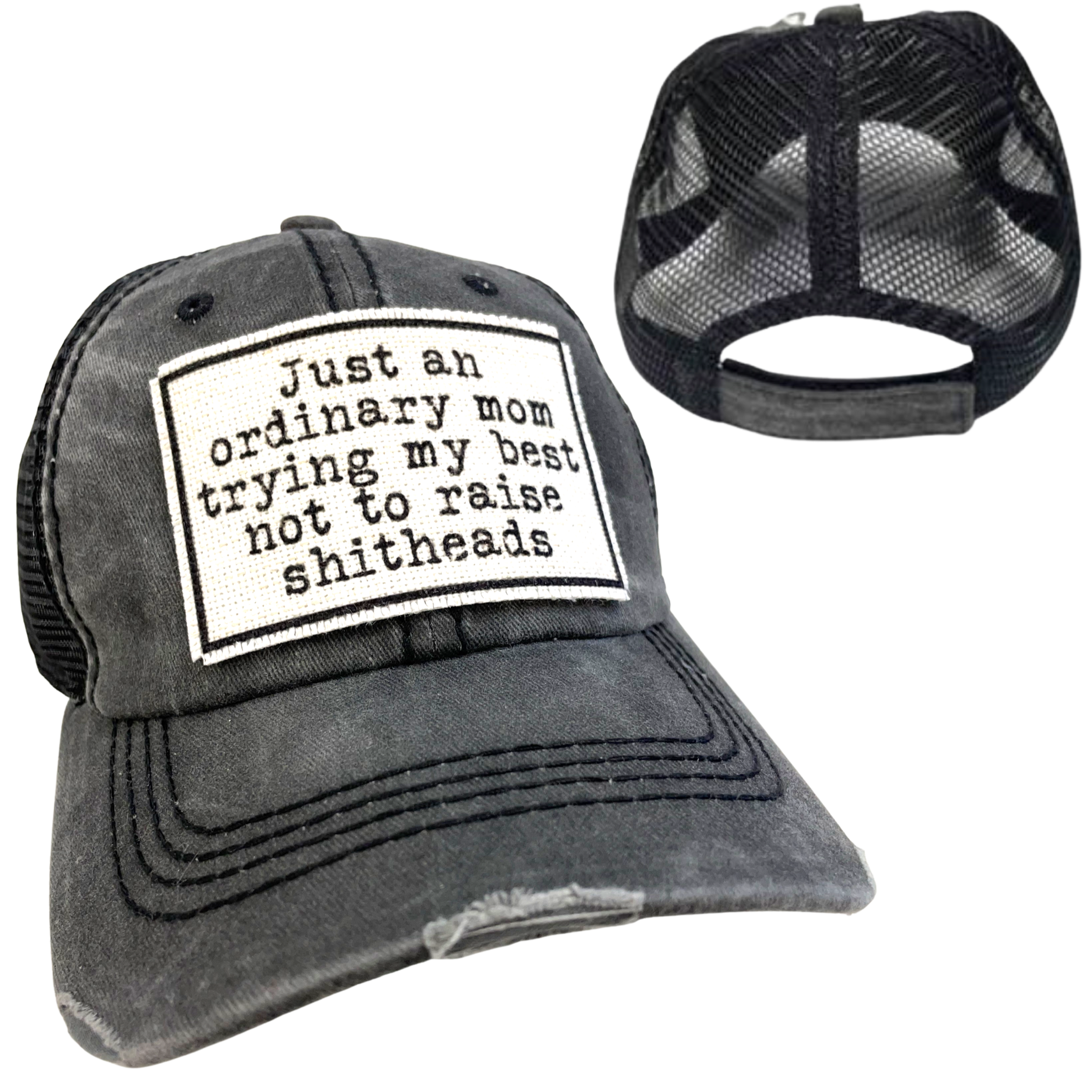 dkhandmade - Wholesale Trucker Hat - Women's - MOM TRYING NOT TO RAISE SHITHEADS | WOMAN'S HAT | DISTRESSED3