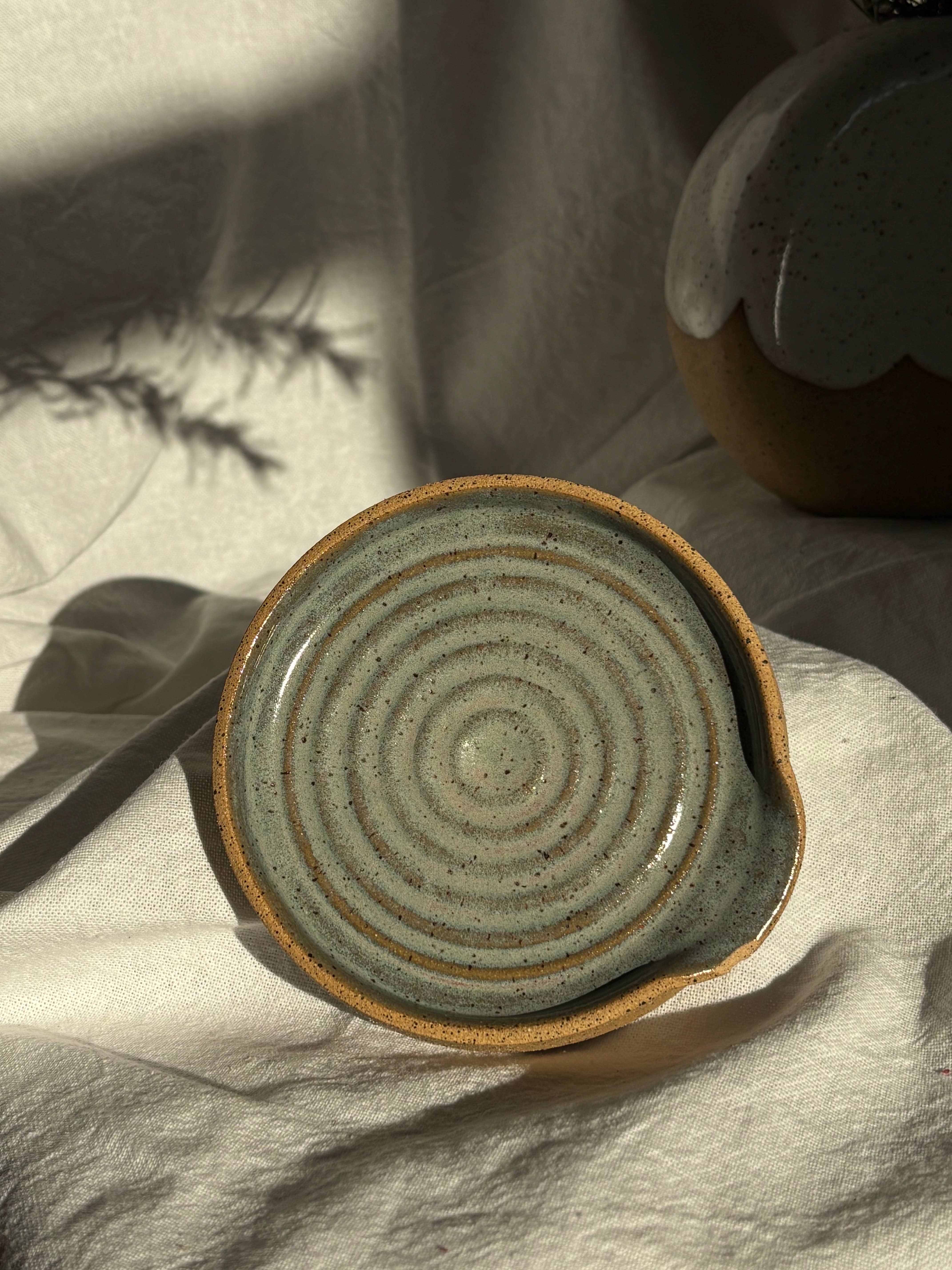 Curtis Park Soap & Ceramics - Wholesale Spoon rest - Ceramic Spoon Rest Artichoke0