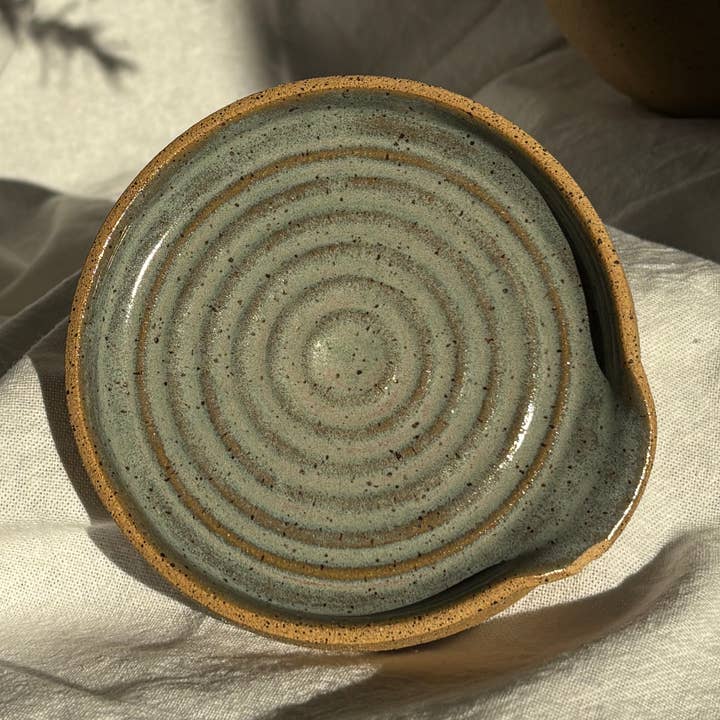 Ceramic Spoon Rest Artichoke for wholesale by Curtis Park Soap & Ceramics